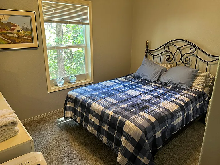 Bedroom #2 with large closet and ceiling fan
