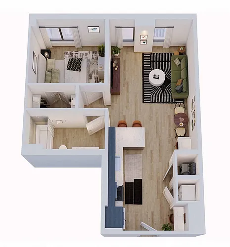 Floor plan 1 Bed/1 Bath-A1