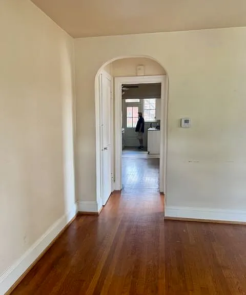view from living room through to kitchen