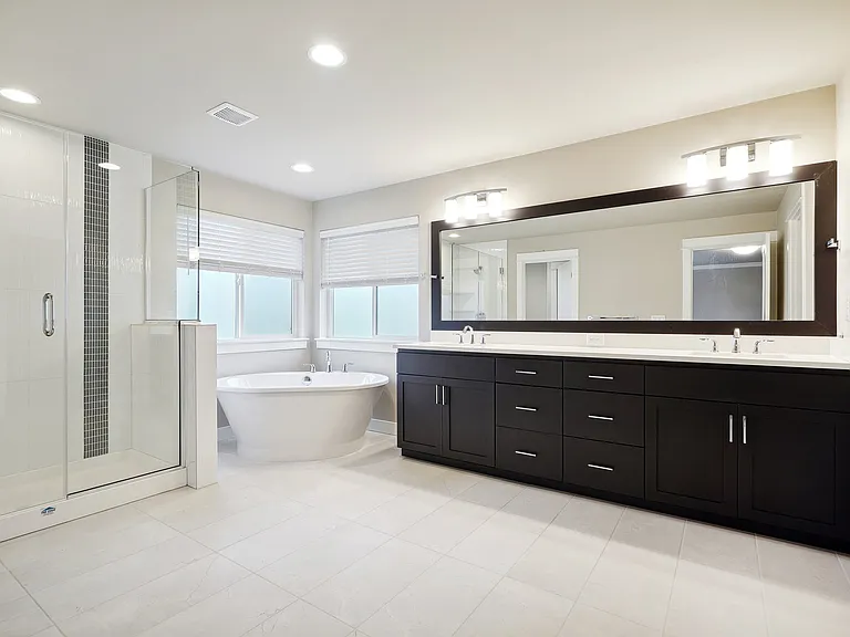 Master bedroom spacious bathroom with shower and premuim standalone bath tub