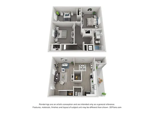 Floor plan 3 Bed x 2 Bath TH