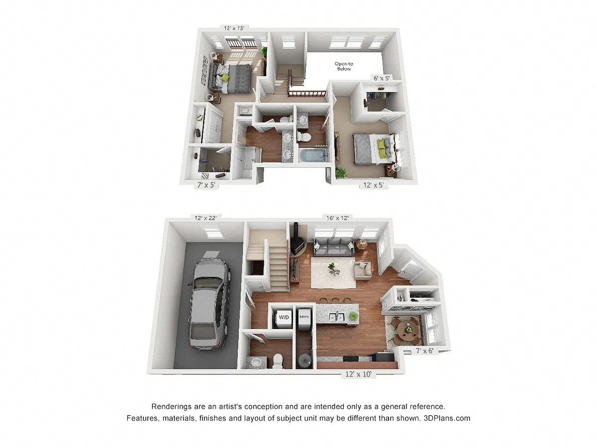Floor plan Two Bedroom Townhome