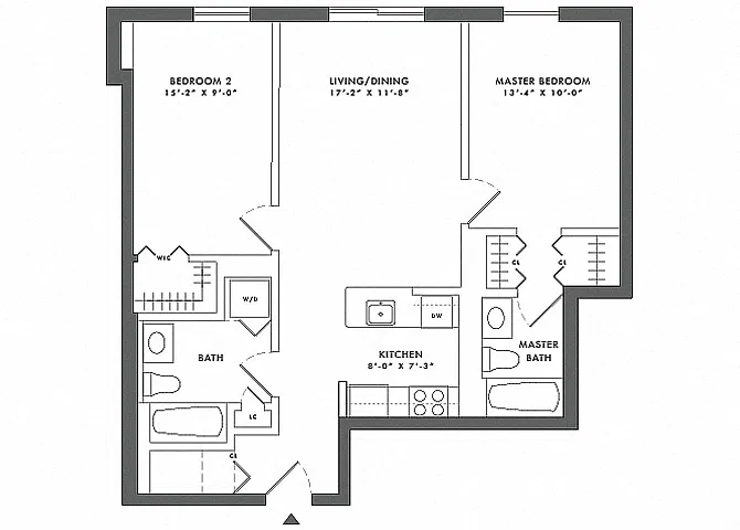 Floor plan 2 Bed/2 Bath