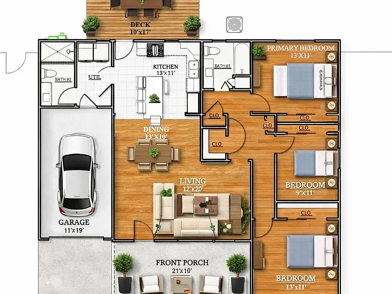 This floor plan is ideal for renters seeking a home that blends comfort, convenience, and opportunities for both relaxation and entertaining. No need to drive far from the city!