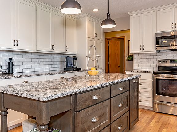 Granite island with storage