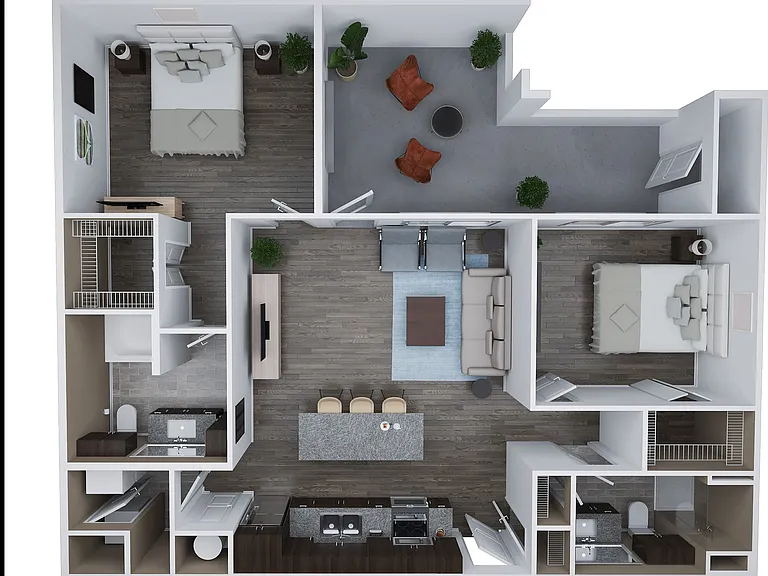 E1 - Two Bedroom, Two Bath E1 - Two Bedroom, Two Bath