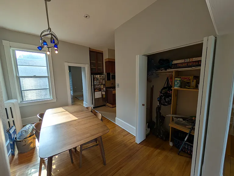 large closet in dining area