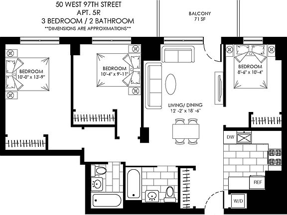 2nd image of 50 W 97th St APT 5R