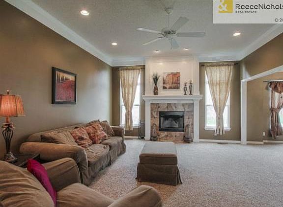 Great room with fireplace