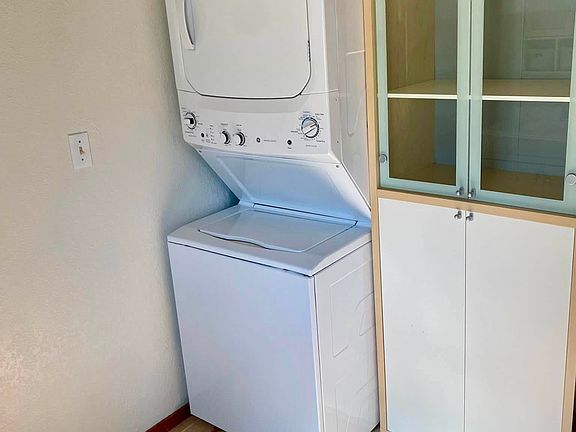 Laundry in downstairs bathroom.