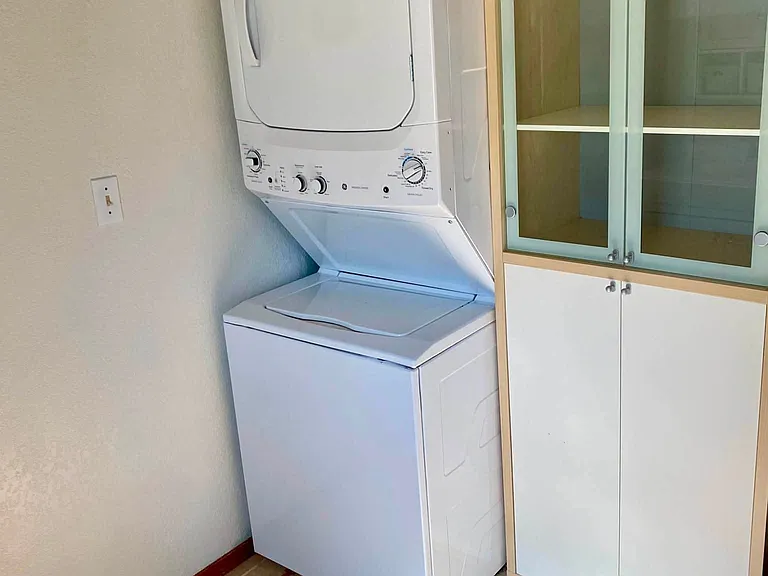 Laundry in downstairs bathroom.