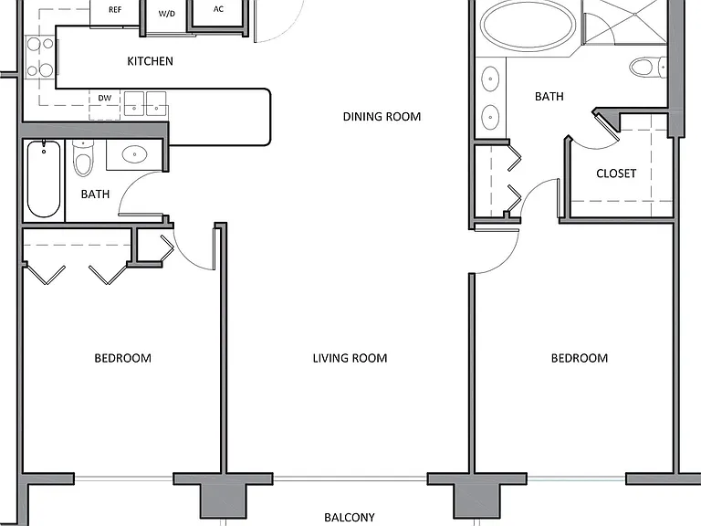 2 BR / 2 BA - 1,185 sq. ft. 2 BR / 2 BA - 1,185 sq. ft.