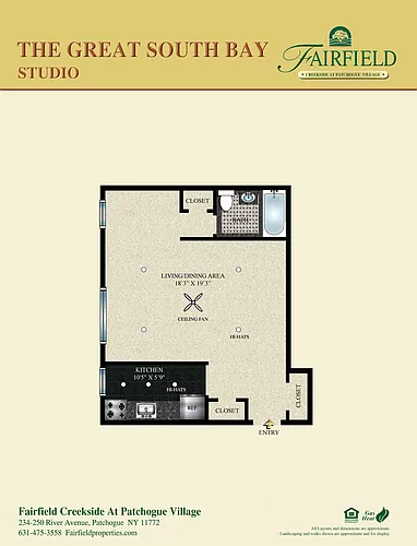 Floor plan Studio Upper Great South Bay