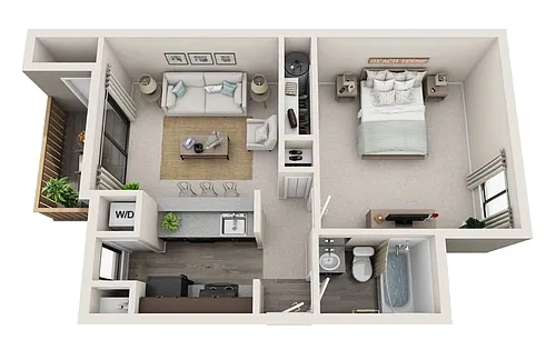 Floor plan 1 Bed 1 Bath A