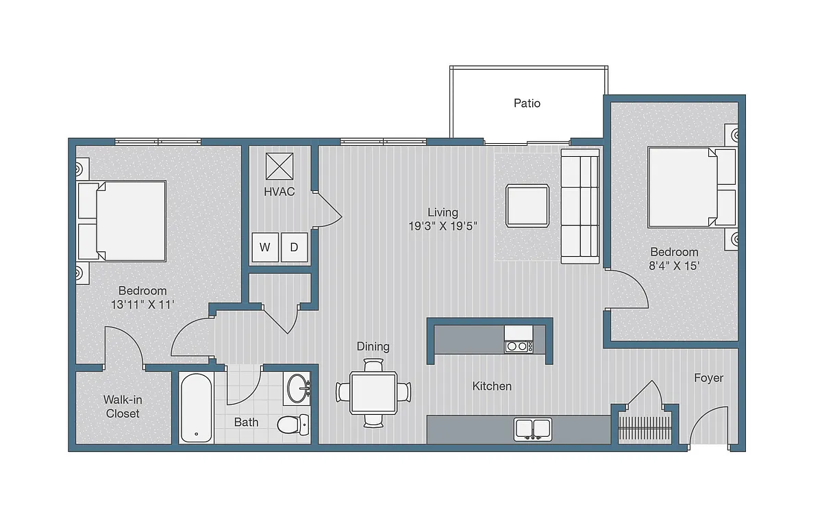 Floor plan 1x1 854 Sq ft