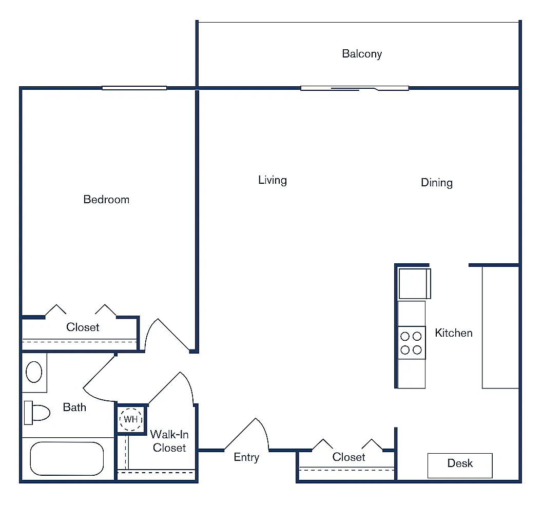Floor plan 1x1R - (Renovated)