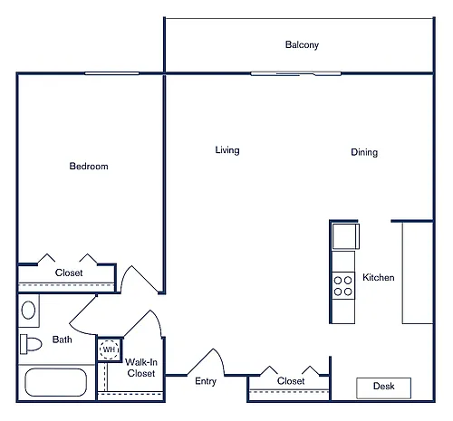 Floor plan 1x1R - (Renovated)