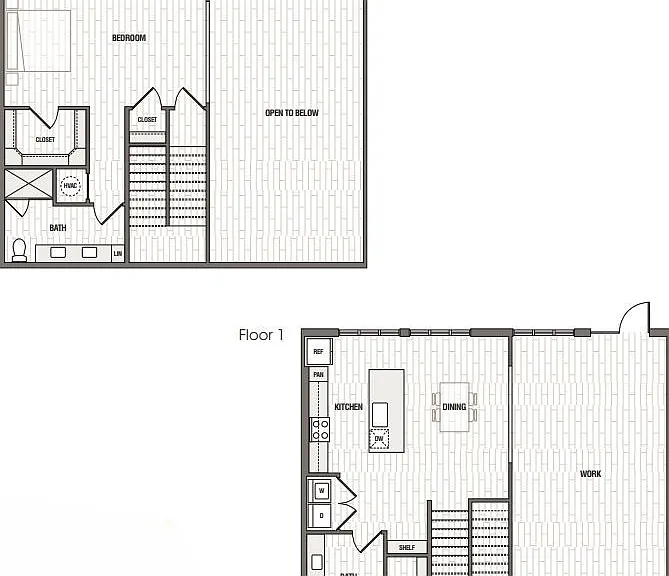 LW1: 1bed 2bath LW1: 1bed 2bath