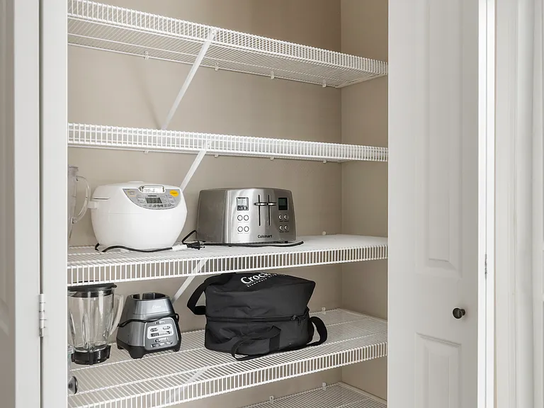 Small appliances also provided for your convenience - rice cooker, toaster, crock pot, blender, Keurig, hot water kettle
