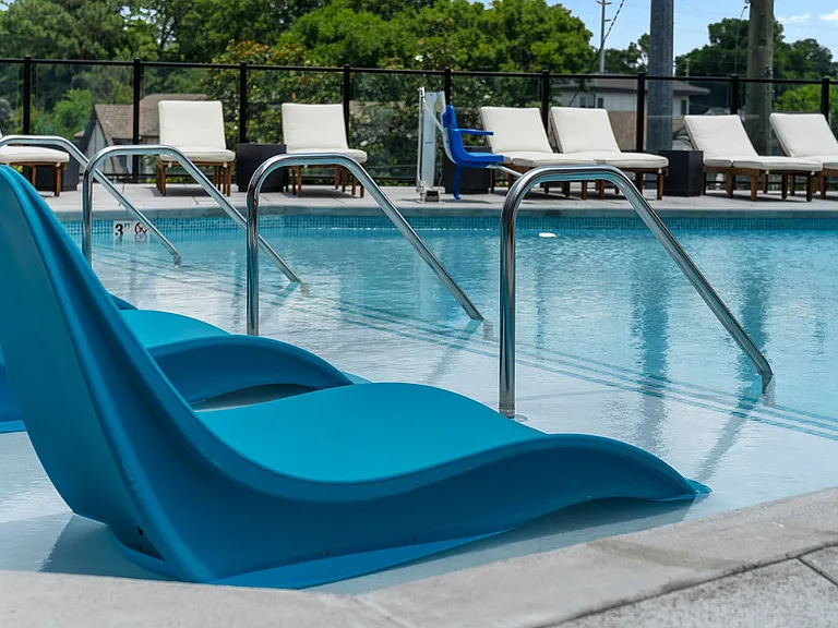 pool with in water lounge