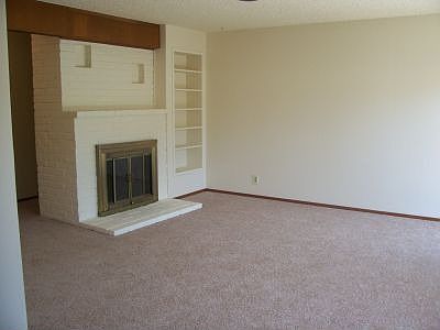 Large living room with fireplace!