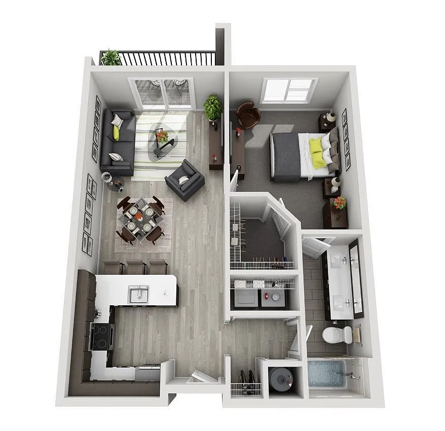 Floor plan B3 (1BR)