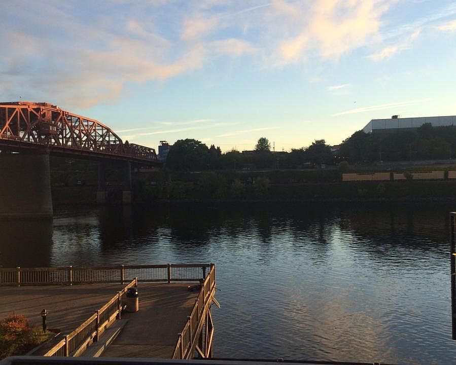 View of the Willamette River from your own private patio.