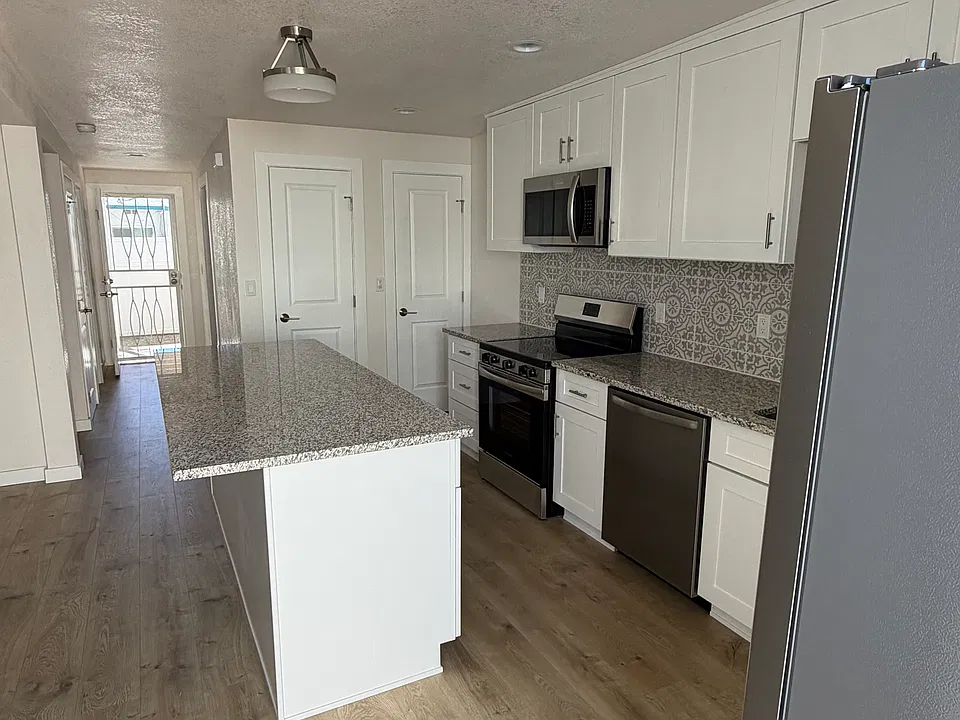 Kitchen view from front entrance