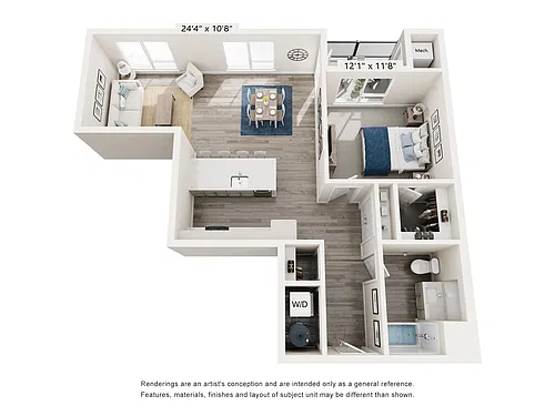 Floor plan One Bed - A8