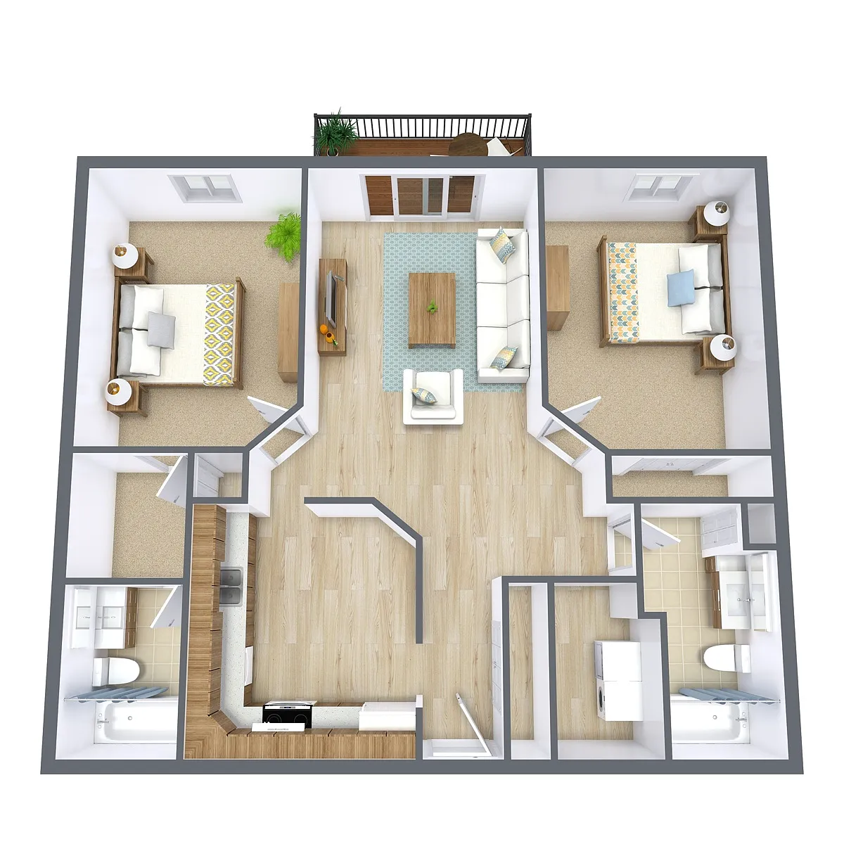 Floor plan Two Bedroom 22A