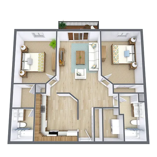 Floor plan Two Bedroom 22A