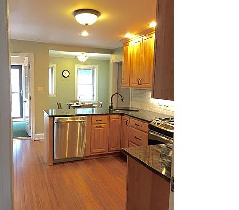 Kitchen is open to the brea...