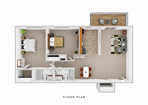 Floor plan 2 Bedroom Deluxe 2 Bath