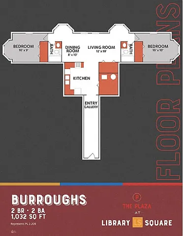 Floor plan The Plaza at Library Square Burroughs