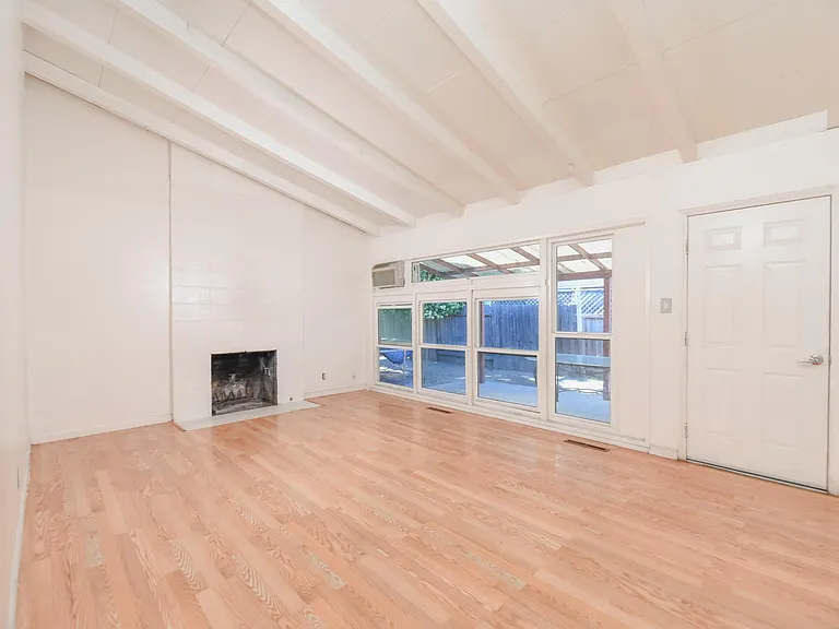 Living room with fireplace.