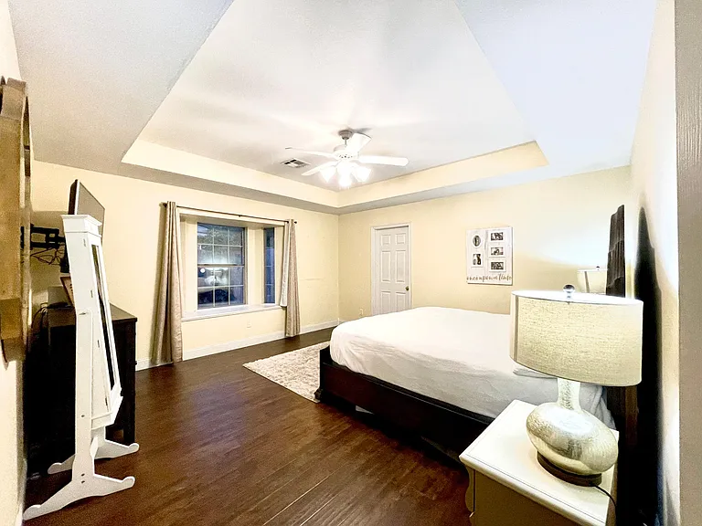 Master bedroom with bay window