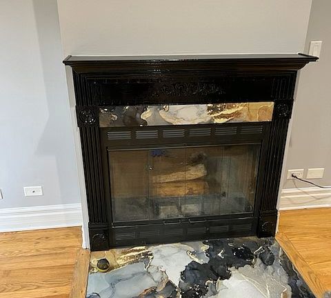 Gas Starting Wood Burning Fireplace