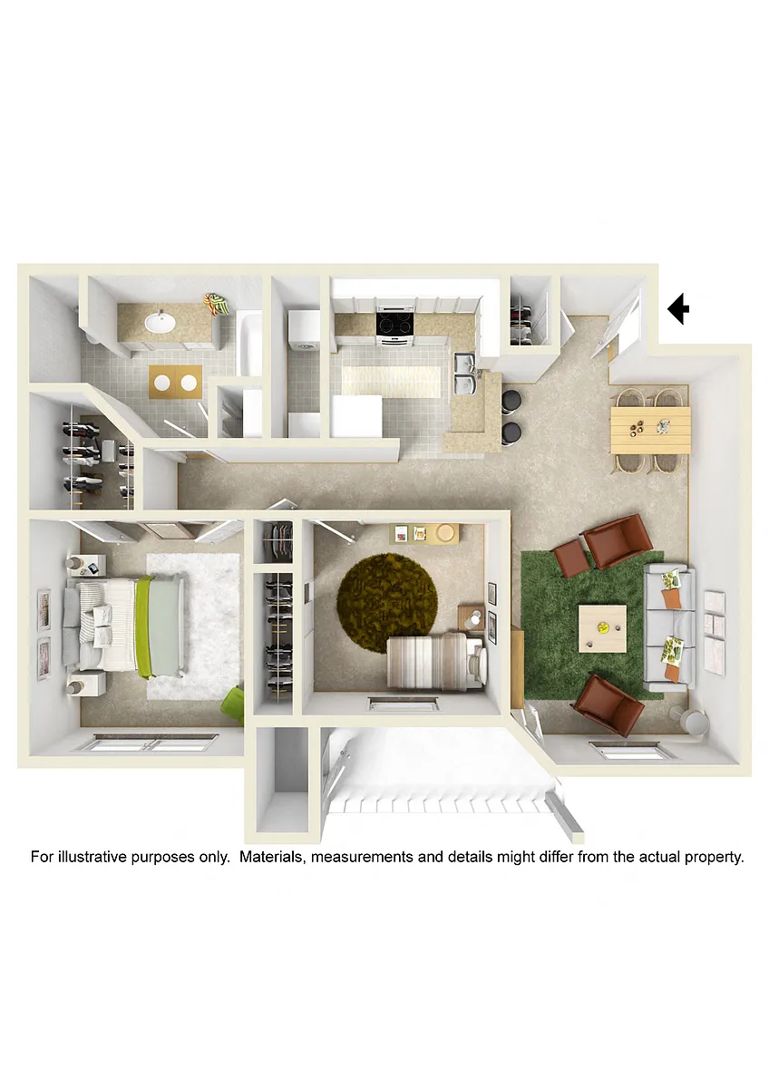 Floor plan Medium Two Bed One Bath