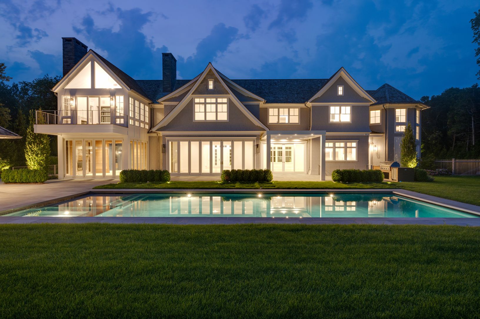  593 Flying Point Road at Twilight