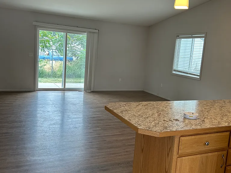 View of living room from front door.