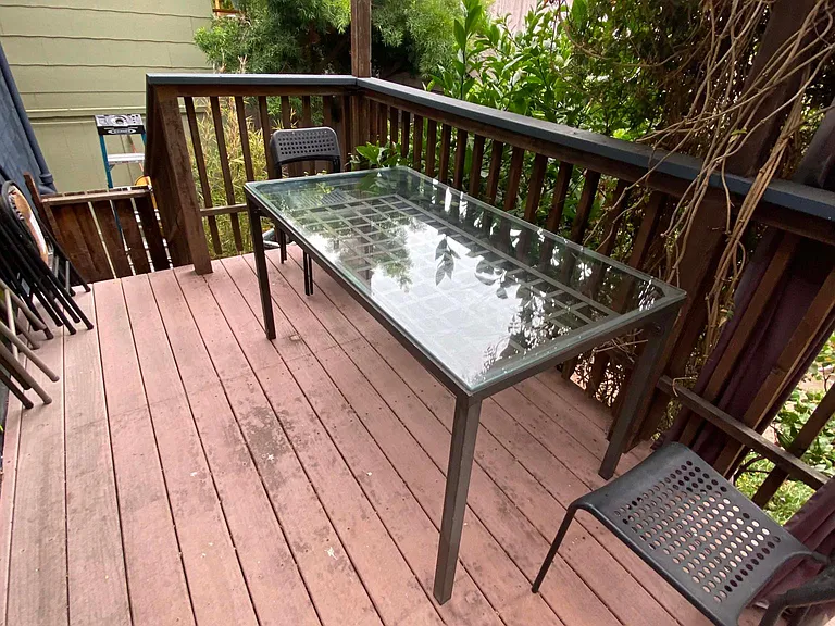 Private deck off kitchen