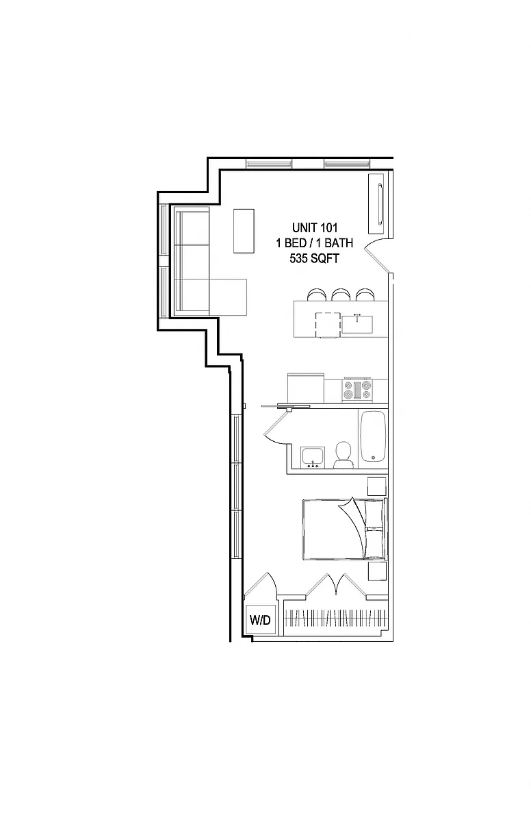 Floor plan 1 Bedroom 1 Bath