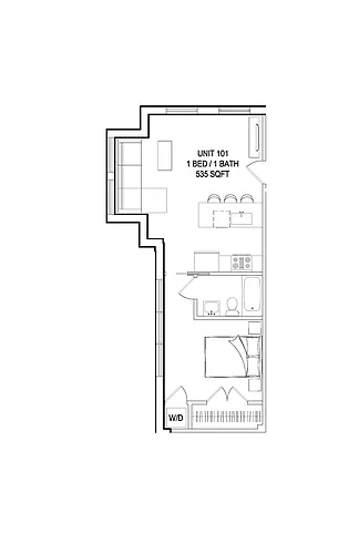 Floor plan 1 Bedroom 1 Bath