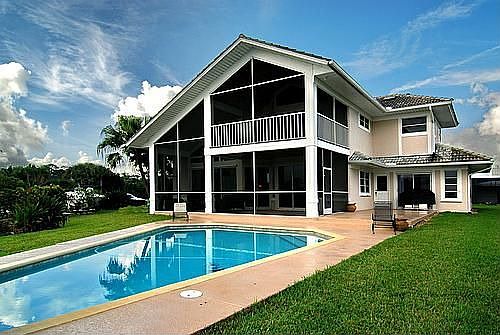 back view including pool