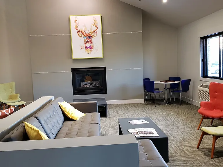 Lobby fireplace