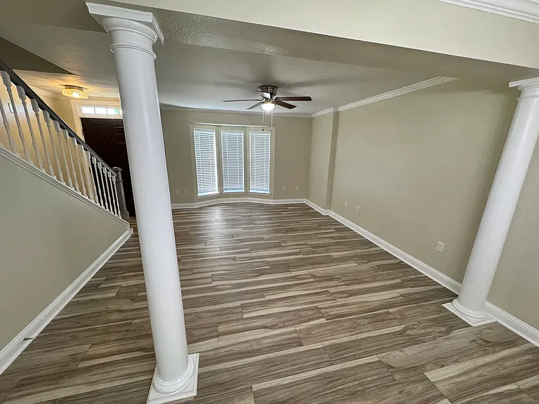 Living Room with bay window.