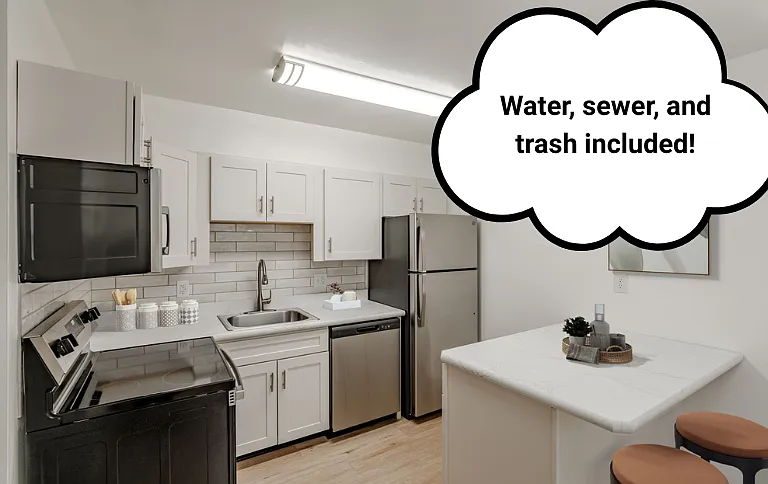Prestige Kitchen Style (shown here in a 1-bedroom floor plan)