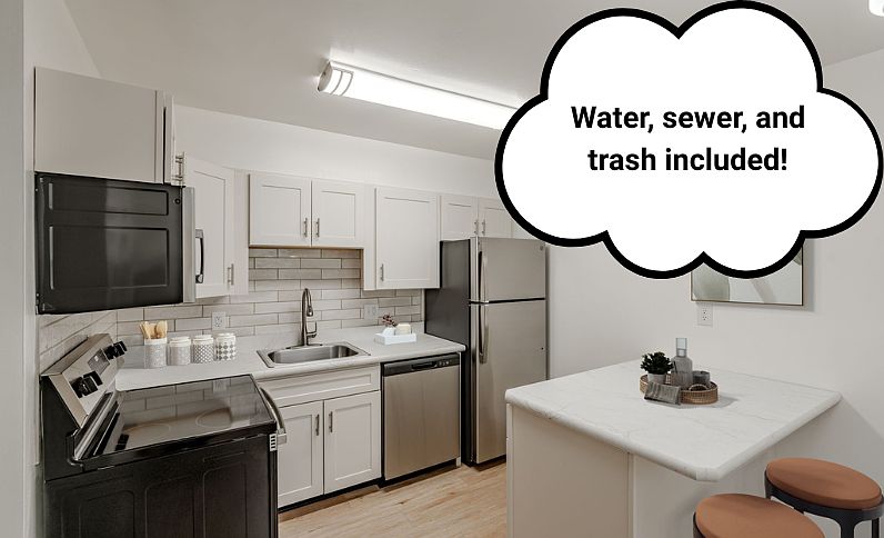 Prestige Kitchen Style (shown here in a 1-bedroom floor plan)