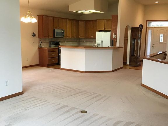 View from great room through to kitchen.