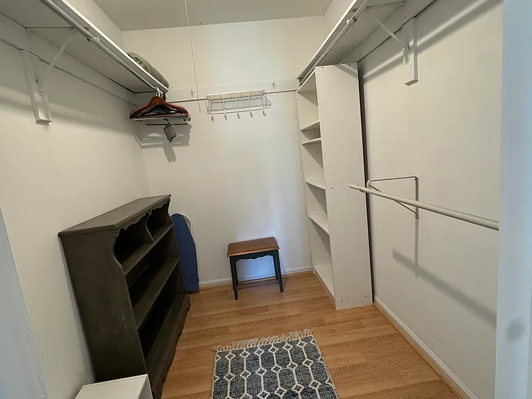 Walk in closet in the master bedroom.